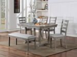 Laquila 6 Pc Dining Table Set w Bench