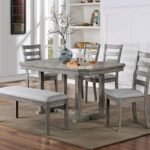 Laquila 6 Pc Dining Table Set w Bench