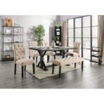 Alfred 6 Pc Dining Table Set w Bench