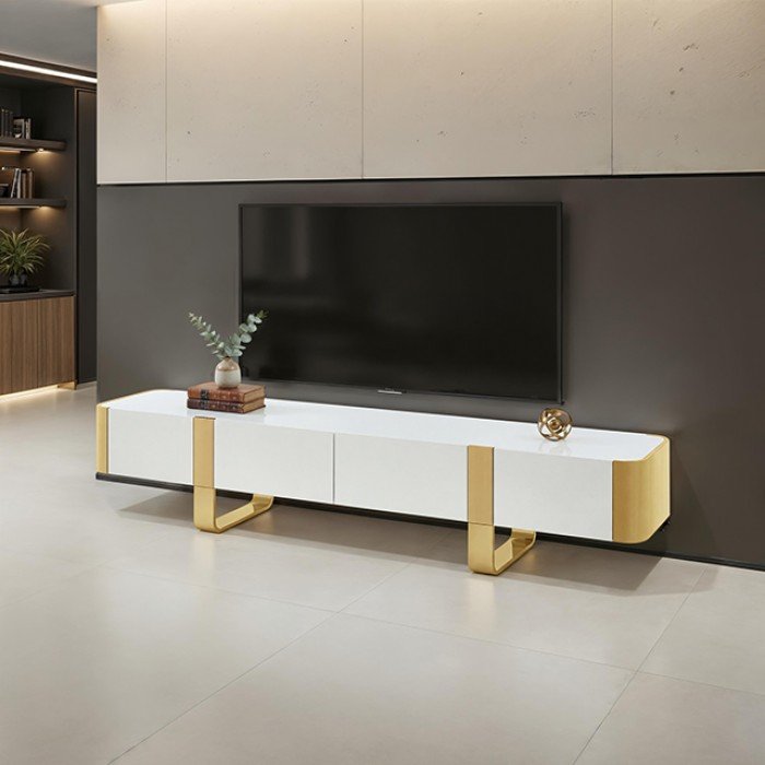 fm-ac8027gd-tv-1-z.jpg Larvik TV Stand White w Gold Frame - Image 1
