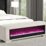 Elnath Bench w Visual Crystal Fireplace