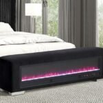 Elnath Bench w Visual Crystal Fireplace