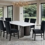 Selsey Dining Table, White Stone Top