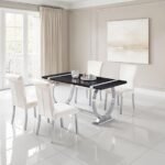 Horley 60" Dining Table, Silver Frame