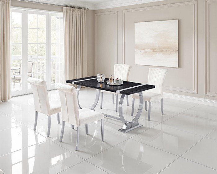 fm37010sv-t-60-5pc07gw-1-z.jpg Horley 60" Dining Table, Silver Frame - Image 1