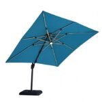 Aurora 10 Ft Square Umbrella w Double Top w LED + 37" Large Base - Image 6