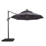 Xico 8 Ft Square Umbrella w Double Top w LED Light + 37" Large Base