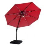 Xico 8 Ft Square Umbrella w Double Top w LED Light + 37" Large Base - Image 2