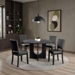 Oberto 5 Pc Round Dining Table Set