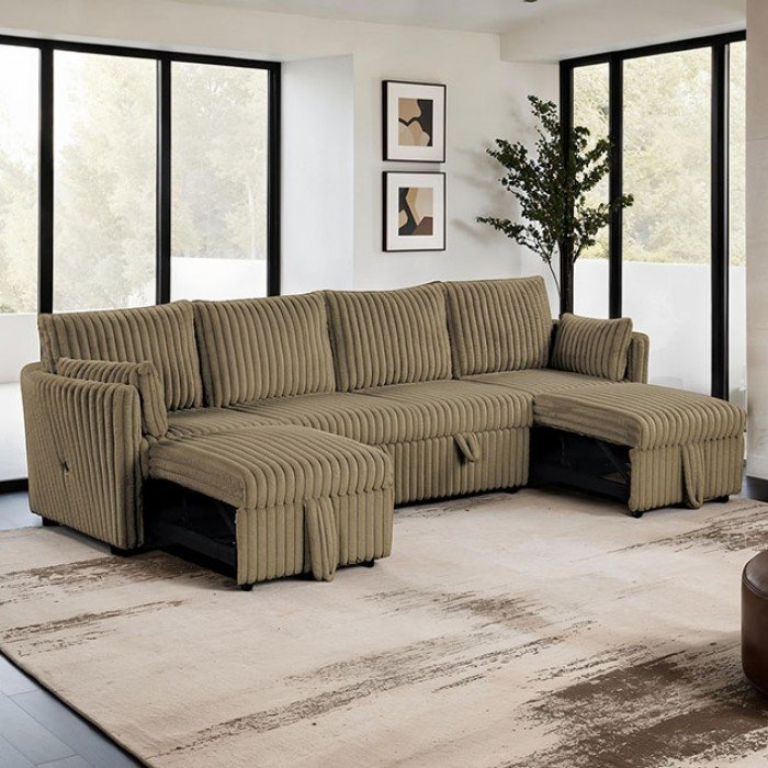 sl64002br-sect-1.jpg Denholme U-Sectional w Pull Out - Image 1